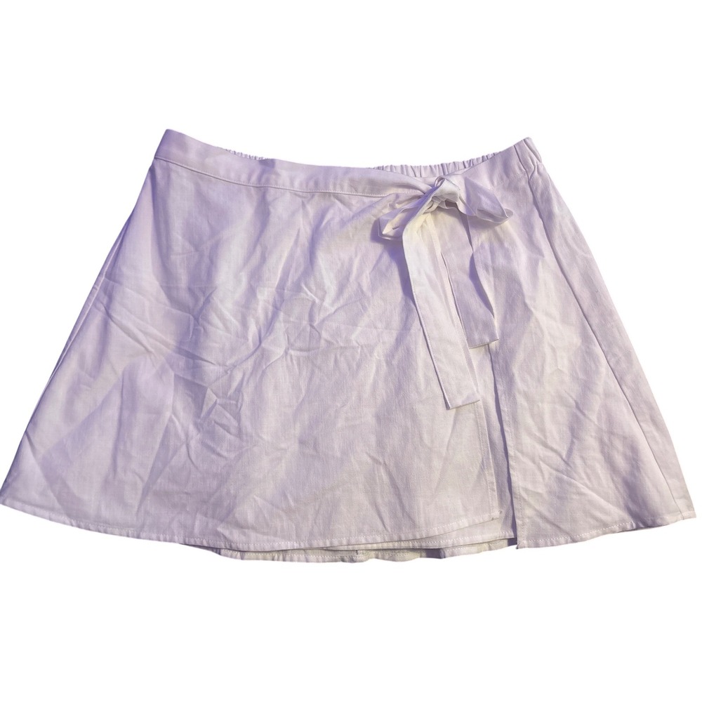 A New Day White Wrap Skirt Tie Waist Size L